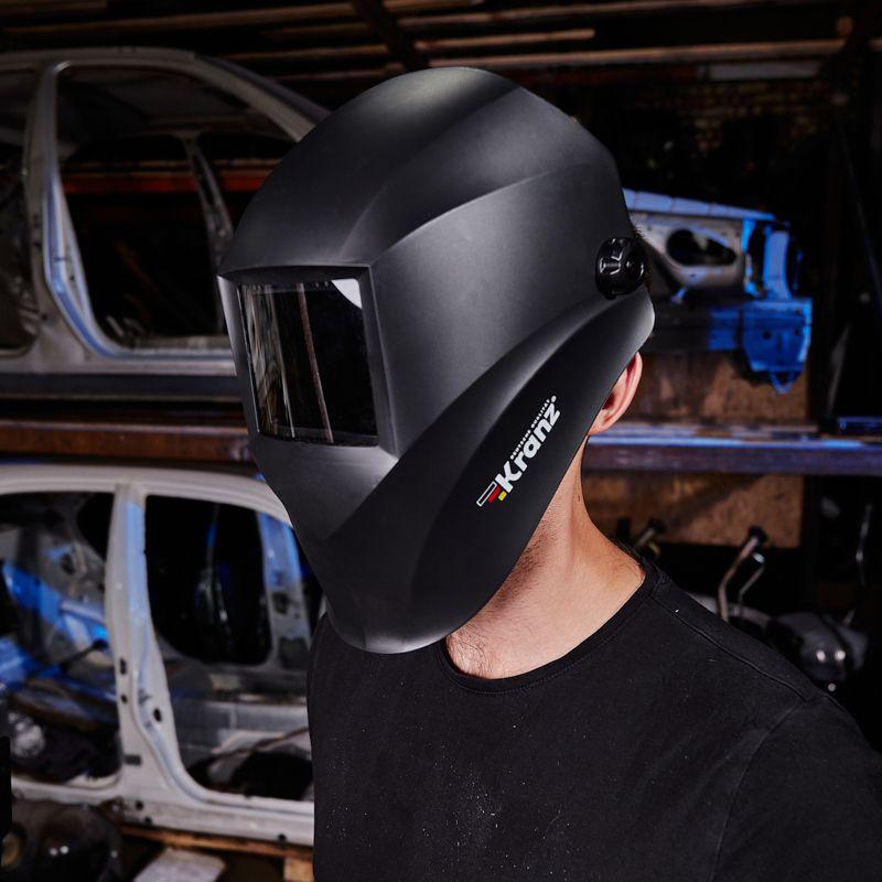  Маска сварщика DIN 9 с черн. минеральным стеклом Kranz KR-16-0798 фото в каталоге от BTSprom.by