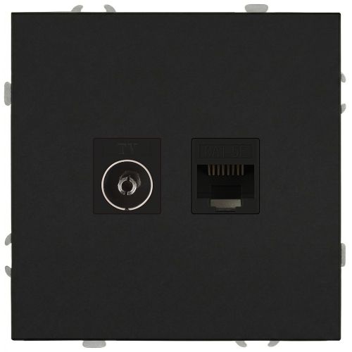 розетка комбинированная сп galaxy rj45 + tv 16а ip20 250в антрацит эра б0070784 от BTSprom.by