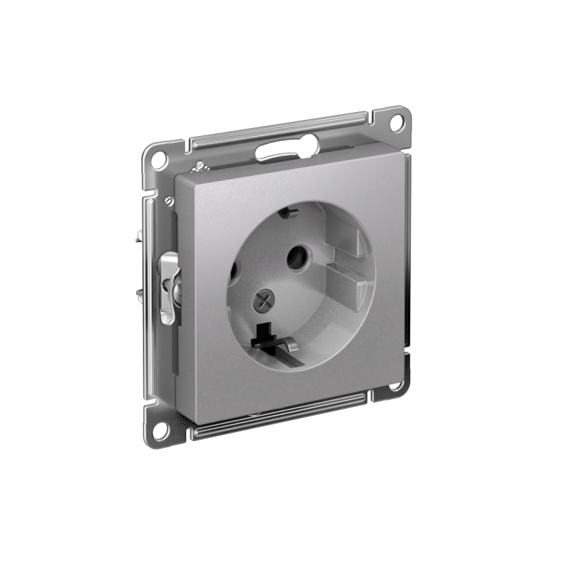 розетка 1-м сп atlasdesign 16а ip20 с заземл. механизм алюм. se atn000343 от BTSprom.by