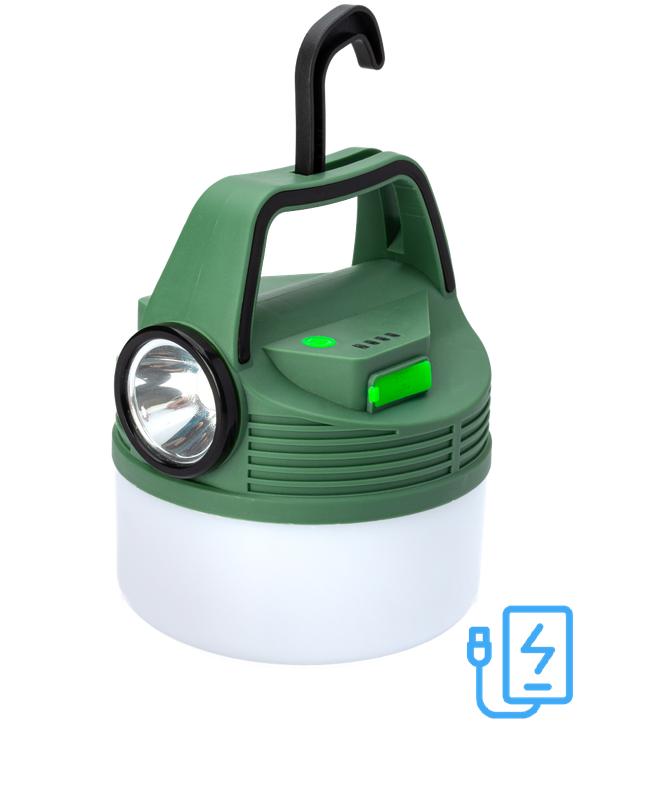 фонарь аккумуляторный кемпинговый походный 16вт smd led+3вт led li-ion 18650 2400ма.ч power-bank корпус abs-пластик индикатор уровня заряда usb-шнур складной крючок для подвешивания матов. рассеив. космос koc616lit от BTSprom.by