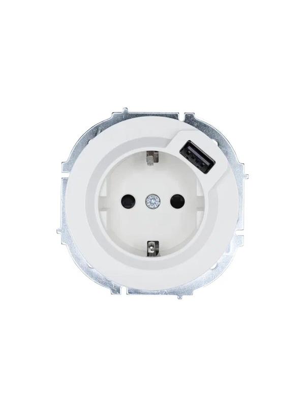 розетка 1-м сп osen с заземл. + usb разъем бел. lezard 743-0288-181 от BTSprom.by