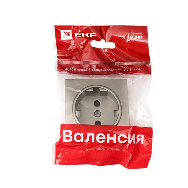  Панель лицевая Валенсия для розетки 1-м 16А защ. шторки с заземл. кашемир PROxima EKF ESR16-L-028-40 фото в каталоге от BTSprom.by