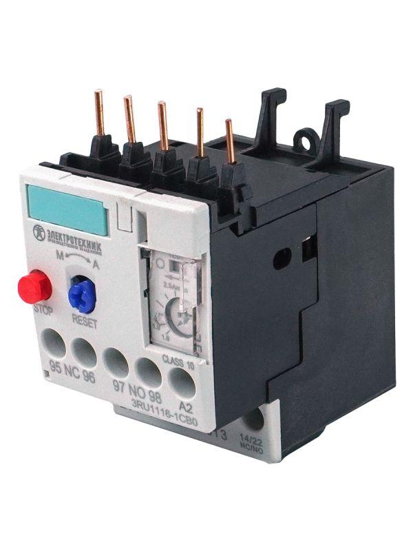 реле перегрузки тепловое 3ru1116-1db0 3п 1.1квт 2.2...3.2а 1но+1нз типоразмер s00 ручной и автоматический сброс винтовые клеммы ip20 электротехник et064757 от BTSprom.by