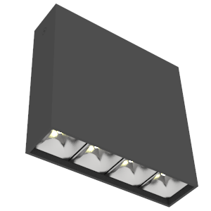 светильник светодиодный dl-box reflect multi 1х4 14вт 4000к 150х40х150 накладной 36град. ral9005 черн. муар varton v1-r0-90253-20l36-2001440 от BTSprom.by