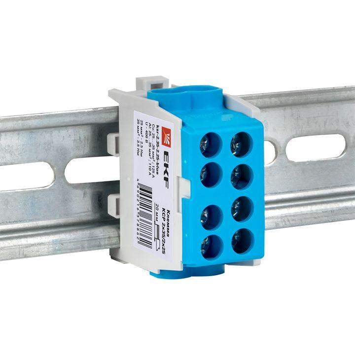  Клемма распределительная КСР с двойн. винтом 2х35/2х25 син. PROxima EKF ksr-2.35-2.25-blue фото в каталоге от BTSprom.by