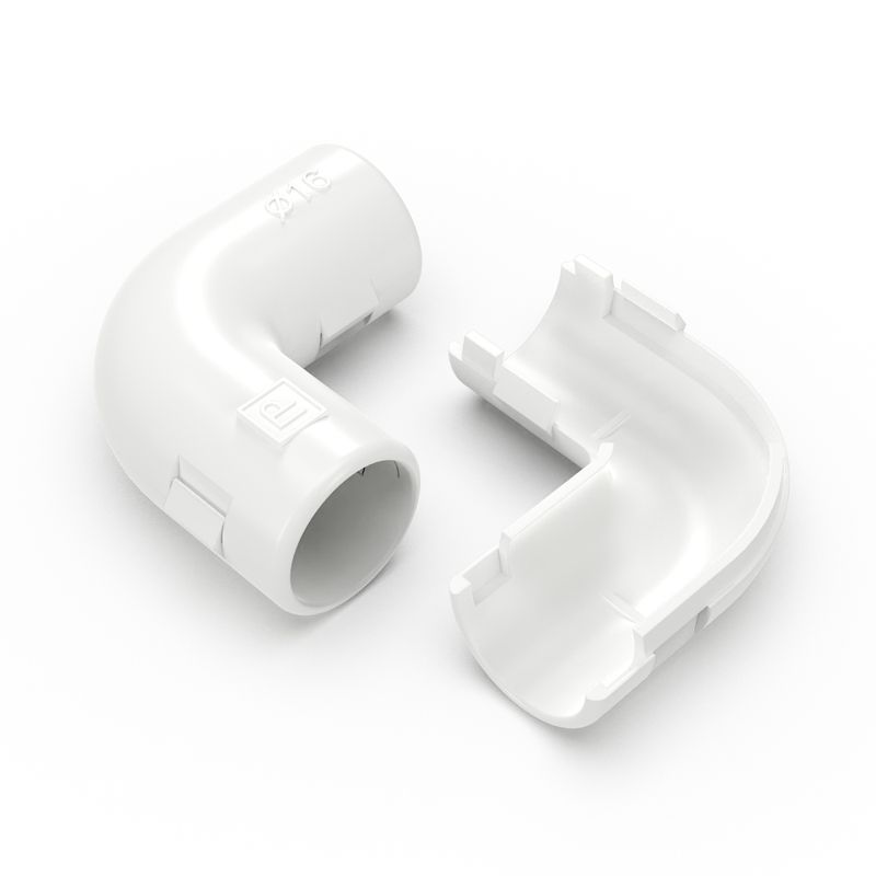 соединитель угловой 90град. d16мм разборный бел. промрукав pr13.02450 от BTSprom.by