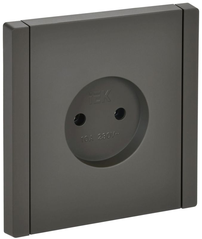 розетка 1-м сп forte&piano fp318 10а без заземл. без защ. шторок винт. крепл. сер. iek fp-r10-10-k03 от BTSprom.by