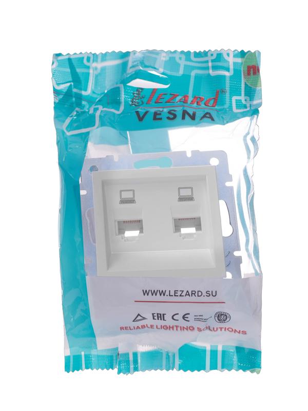 розетка компьютерная 2-м сп vesna механизм бел. lezard 742-0288-141 от BTSprom.by