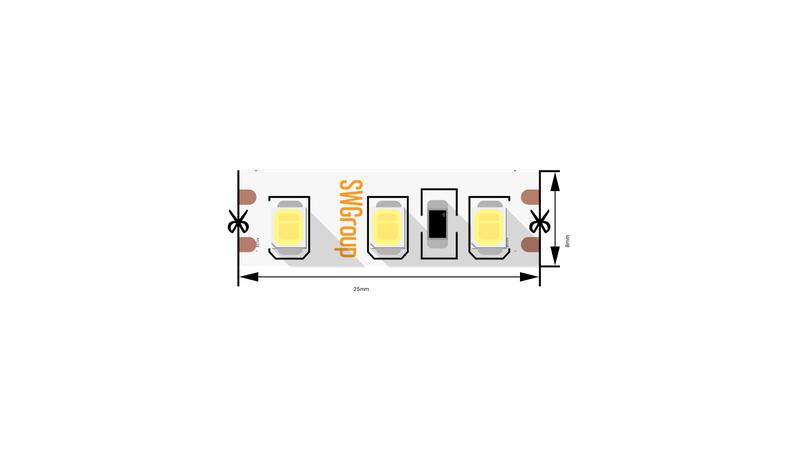 лента светодиодная стандарт 2835 120led/м 12вт/м 12в ip20 со скотчем 3м тепл. бел. (уп.5м) swg standard 00-00009237 от BTSprom.by