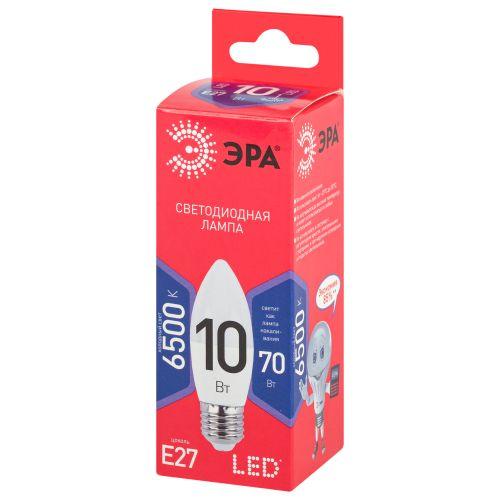 Лампа светодиодная RED LINE LED B35-10W-865-E27 R 10Вт B35 свеча 6500К холод. бел. E27 Эра Б0045338 фото в каталоге от BTSprom.by