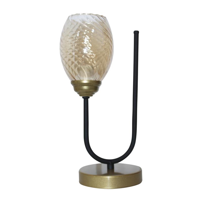 светильник настольный "юна" ннб 63-60-019 e14 (плафон 8264) (им) черн. муар. зол./шнур черн. элетех 1005405431 от BTSprom.by