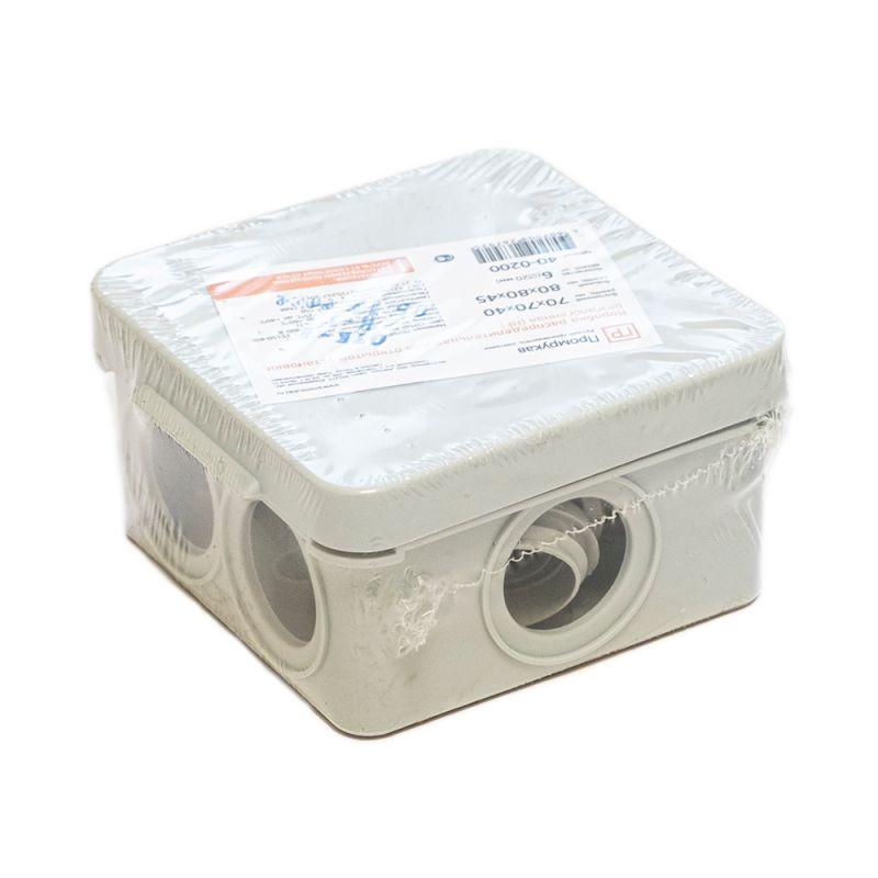  Коробка распределительная ОП безгалогенная (HF) 70х70х40 IP55 Промрукав 40-0200 фото в каталоге от BTSprom.by