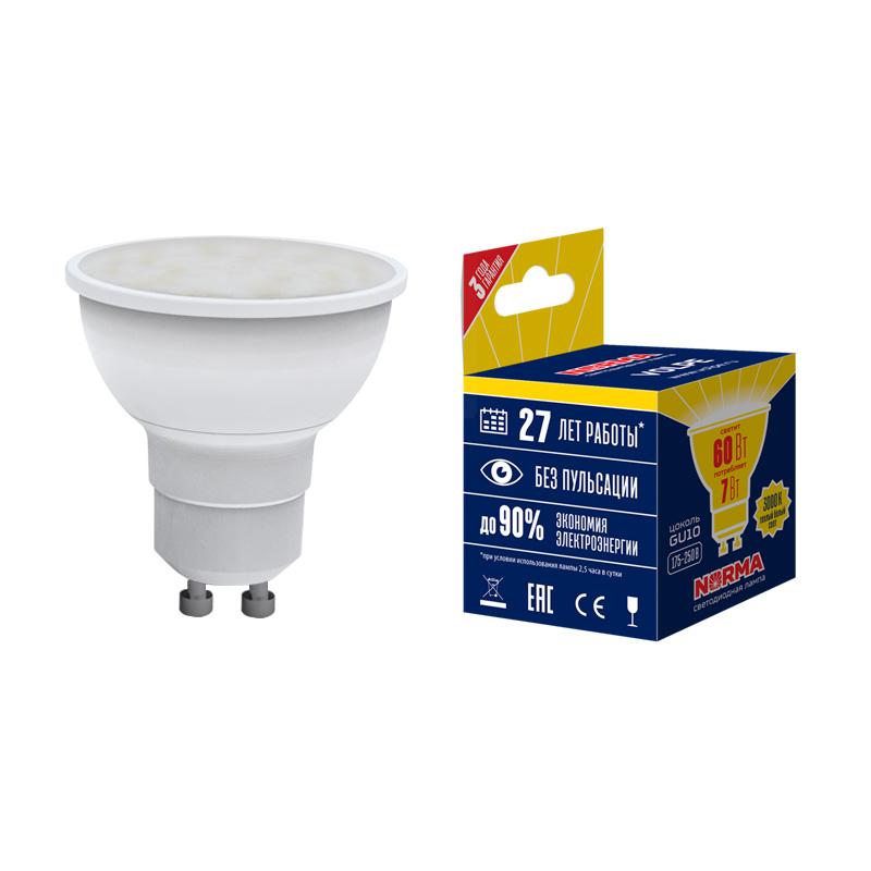 лампа светодиодная led-jcdr-7w/ww/gu10/nr norma 7вт матовая gu10 (упак. картон) volpe ul-00003838 от BTSprom.by
