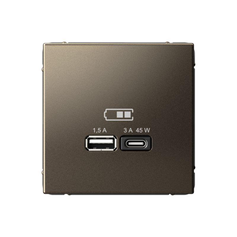 розетка usb artgallery тип a+c 45вт qc pd высокоскор. зу механизм мокко se gal000629 от BTSprom.by