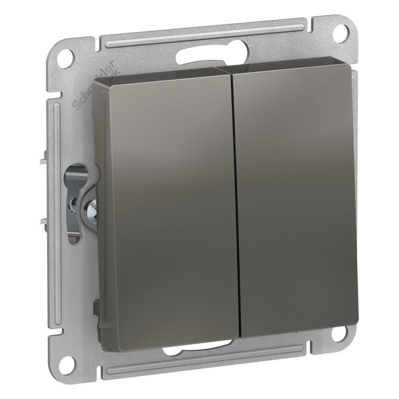 выключатель 2-кл. сп atlasdesign 10а ip20 (сх. 5) 10ax механизм сталь se atn000951 от BTSprom.by
