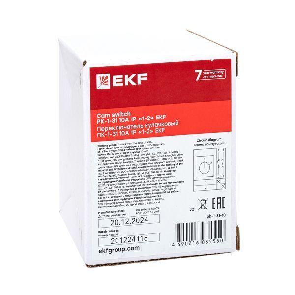  Переключатель кулачковый ПК-1-31 1П 10А "1-2" EKF pk-1-31-10 фото в каталоге от BTSprom.by