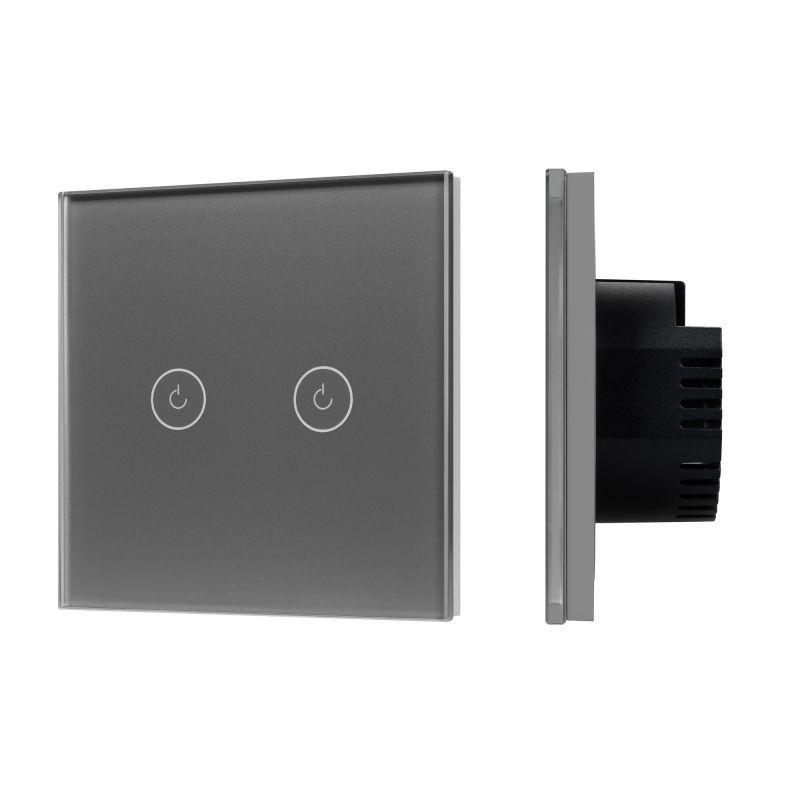 выключатель сенсорный swt-omali-s02-zb-gr (250в 10а zigbee) стекло arlight 050039 от BTSprom.by