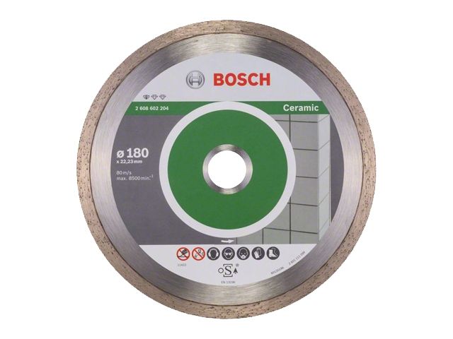 алмазный круг 180х22 мм по керамике сплошн. standard for ceramic bosch (сухая резка) 2608602204 от BTSprom.by