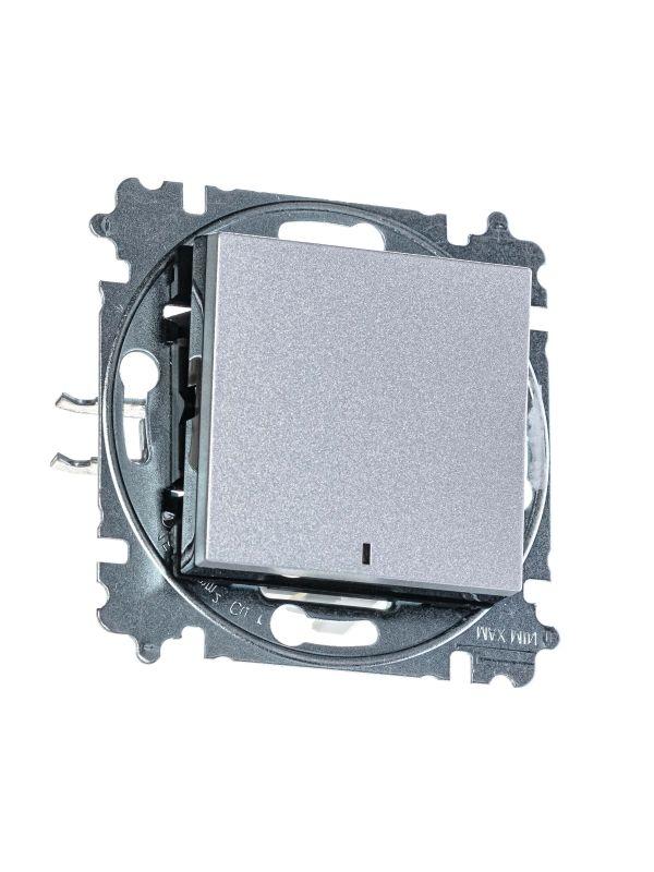  Выключатель 1-кл. СП Levit IP20 с подсветкой серебр./дым. черн. ABB 2CHH590146A6070 фото в каталоге от BTSprom.by