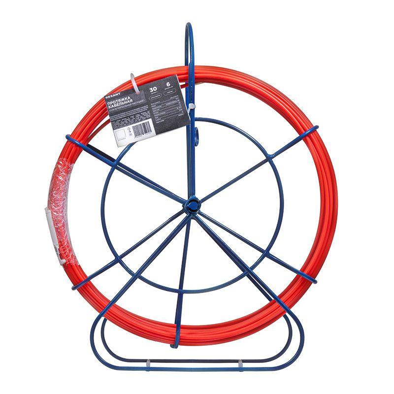 Протяжка кабельная (УЗК в напольной катушке) стеклопруток d6.0мм 30м красн. Rexant 47-2030 фото в каталоге от BTSprom.by