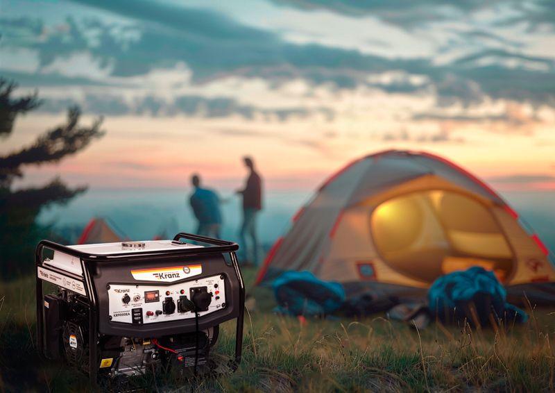  Генератор бензиновый KR9000EA 9.0кВт 230В 25л коннектор автоматики электростартер KRANZ KR-16-1138 фото в каталоге от BTSprom.by