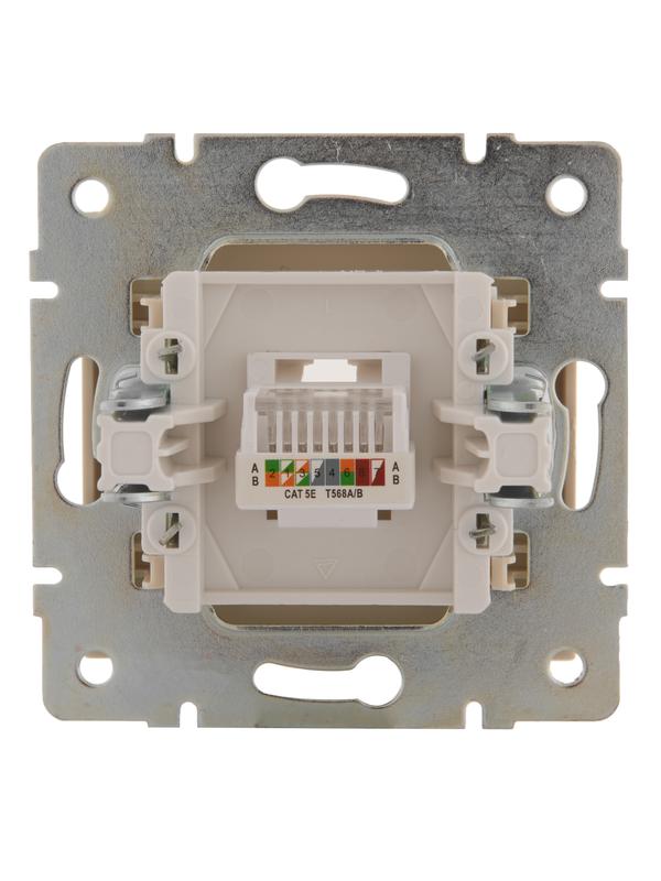  Розетка компьютерная СП Rain RJ45 16А IP20 механизм крем. LEZARD 703-0388-139 фото в каталоге от BTSprom.by