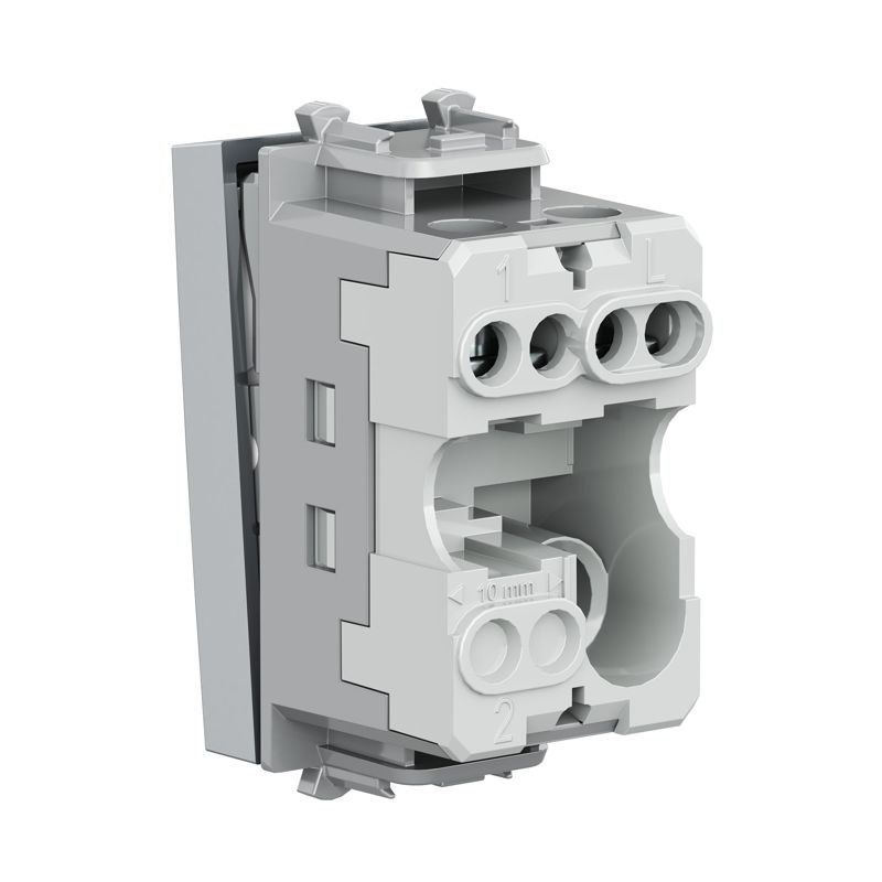  Выключатель модульный 1-кл. 1мод. Avanti "Закаленная сталь" 16А сер. DKC 4404101 фото в каталоге от BTSprom.by