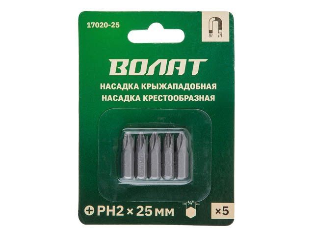 насадка крестообразная ph2 25мм 5шт волат 17020-25 от BTSprom.by