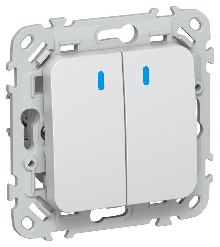 выключатель кнопочный 2-кл. сп flite вс12-2-1-флж 10а с индикацией механизм жемчуж. iek fi-v24-1-10-1-k36 от BTSprom.by