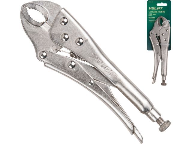 зажим с фиксатором 250мм изогнутые губки волат 23100-25 от BTSprom.by