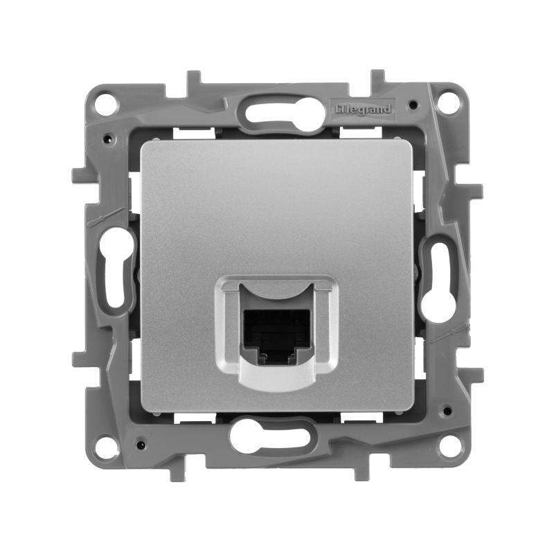  Розетка компьютерная СП Etika RJ45 кат.6 UTP алюм. IEK 672453 фото в каталоге от BTSprom.by