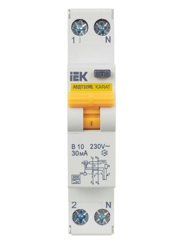  Выключатель автоматический дифференциального тока B 10А 30мА тип A АВДТ32ML KARAT IEK MVD12-1-010-B-030-A фото в каталоге от BTSprom.by