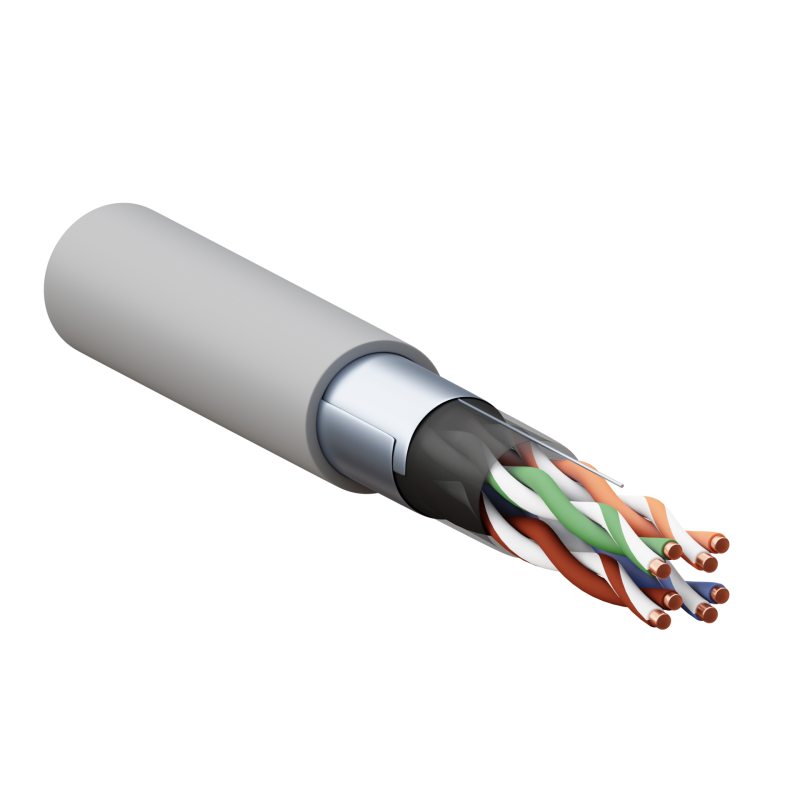 кабель витая пара f/utp кат.5e 4 пары 24 awg solid pvc сер. teracom pro ekf trp-5eftp-04pvc-gy-in3 от BTSprom.by