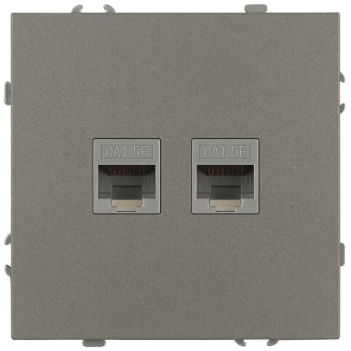 розетка информационная 2-м сп galaxy rj45 16а ip20 250в титан эра б0070768 от BTSprom.by