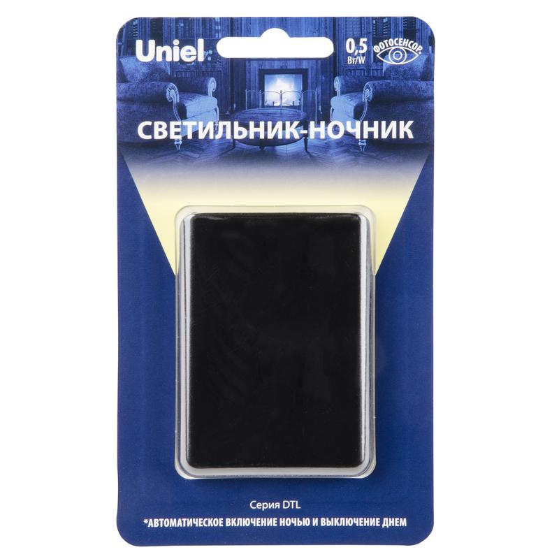 светильник-ночник dtl-320 прямоугольник/black/sensor с фотосенсором (день-ночь) черн. uniel ul-00007222 от BTSprom.by