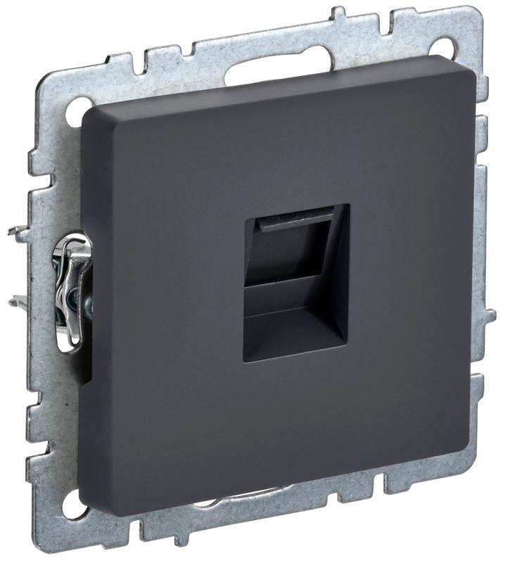 розетка компьютерная сп rj45 кат.6 brite рк11-брг механизм графит iek br-k10-2-k53 от BTSprom.by