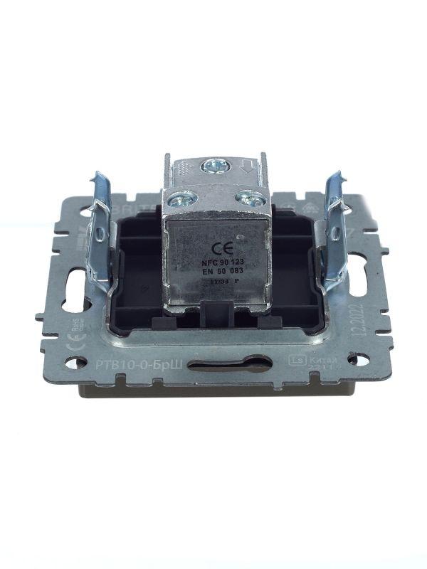  Розетка телевизионная проходная TV СП Brite РТВ10-0-БрШ механизм шампань IEK BR-A10-P-K37 фото в каталоге от BTSprom.by