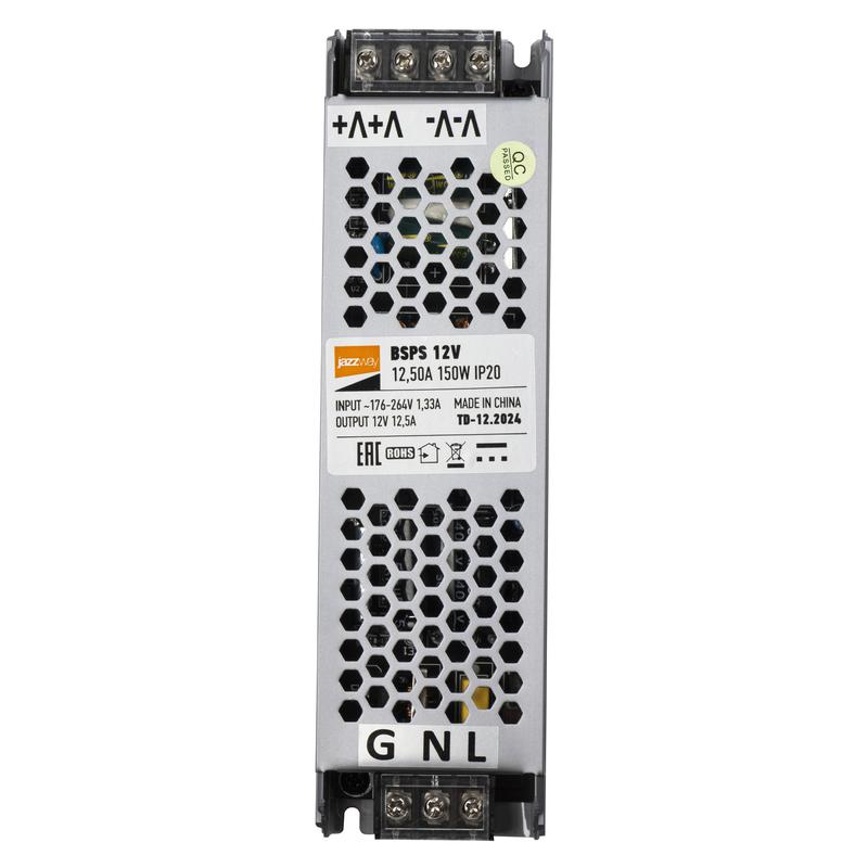 блок питания для светодиодной ленты 150вт 12.5а 12в ip20 bsps метал. jazzway 5024397 от BTSprom.by