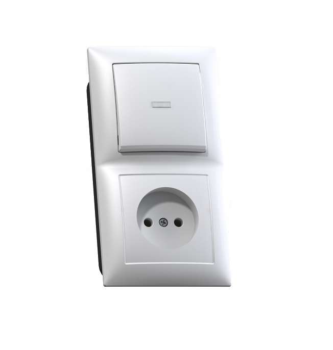 блок сп бквр-417 селена (1-кл. выкл. и индик.+ розетка) бел. кунцево 8210 от BTSprom.by