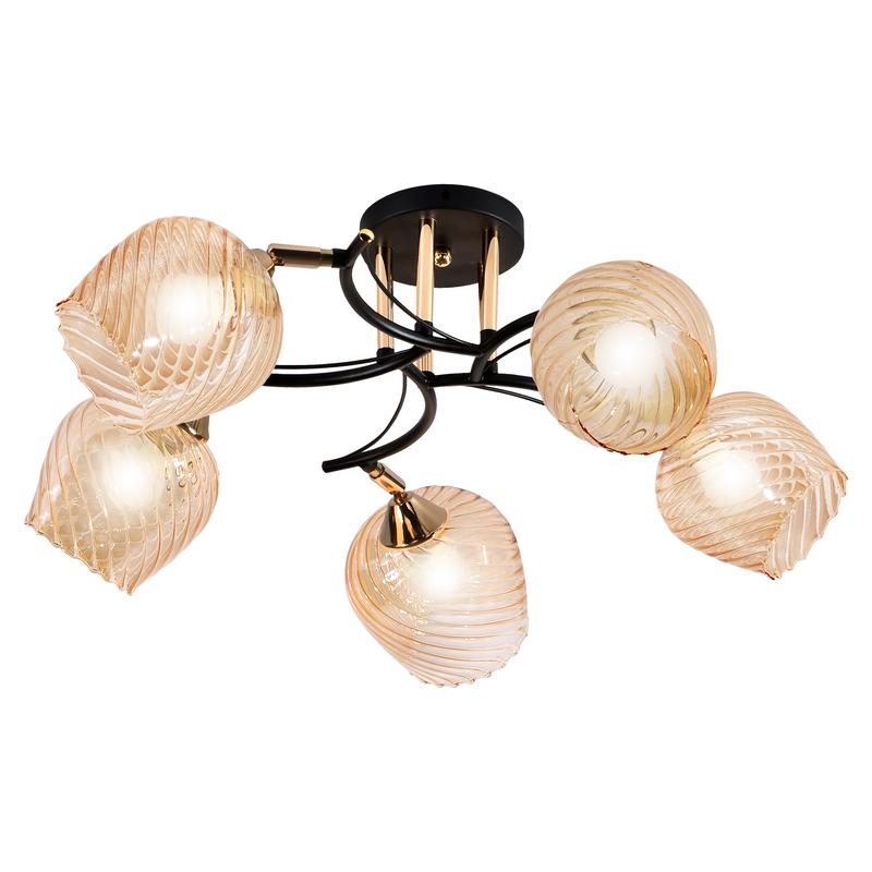  Светильник 11305-2/5 (Плафон 8271) НПБ 01-5х60-160 Е27 ИУ черн. зол. Элетех 1005404889 фото в каталоге от BTSprom.by