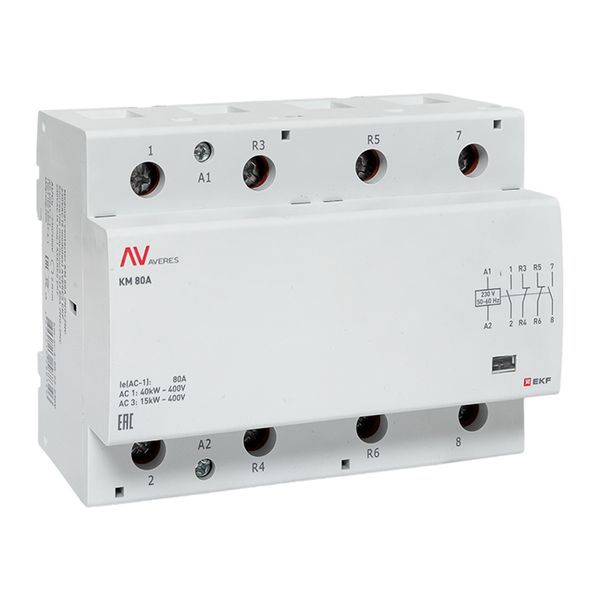 контактор модульный км 80а 2no+2nc 230в ac (6 мод.) averes ekf km-av-6-80-22-230v от BTSprom.by