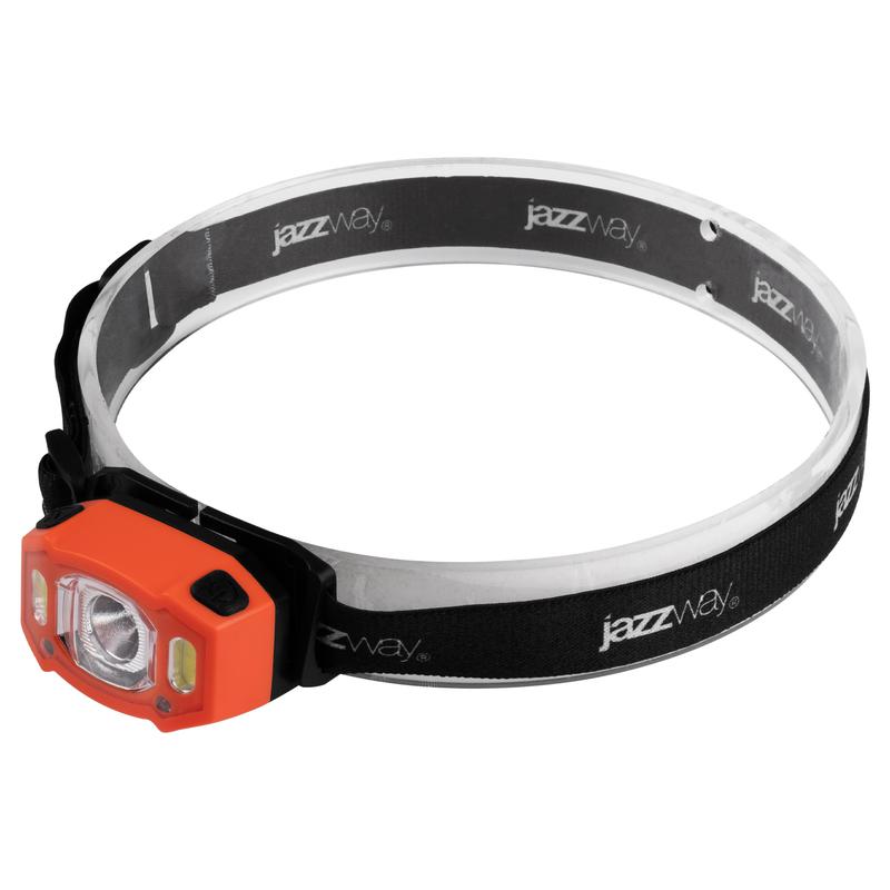 фонарь аккумуляторный налобный accuh3-l5w-og zoom led 5вт + 2хred smd ip54 5 режимов: 100проц. 180лм 3.5ч/50проц. 110лм 5.5ч/30проц. 65лм 15ч/красн. 28ч/мигающ. красн. 12ч аккум. 1.2а.ч управл. жестами оранж. jazzway 5036673 от BTSprom.by