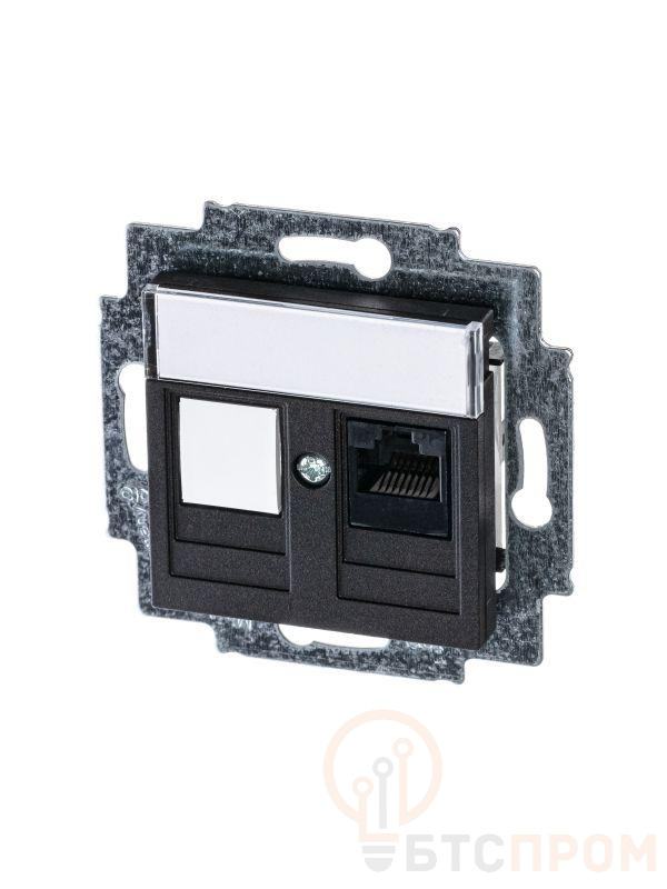 Розетка компьютерная Levit RJ45 кат.5E с заглушкой антрацит ABB 2CHH295117A6063 фото в каталоге от BTSprom.by  Розетка компьютерная Levit RJ45 кат.5E с заглушкой антрацит ABB 2CHH295117A6063 фото в каталоге от BTSprom.by