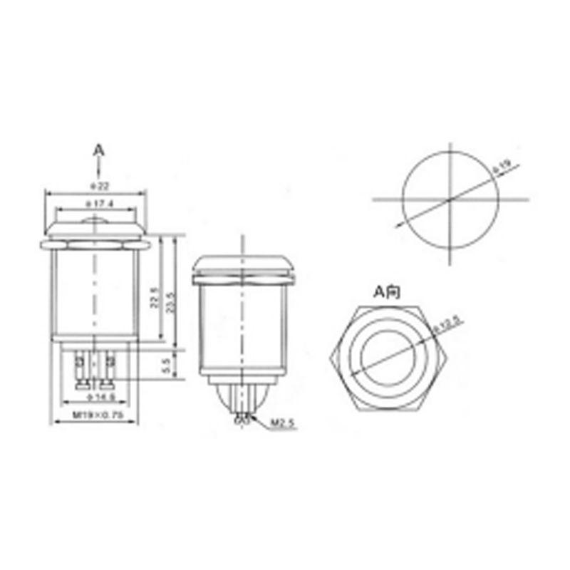  Кнопка антивандальная d19 Б/Фикс (2с) OFF-(ON) выпуклая (PBS-28В-4) Rexant 36-3412 фото в каталоге от BTSprom.by