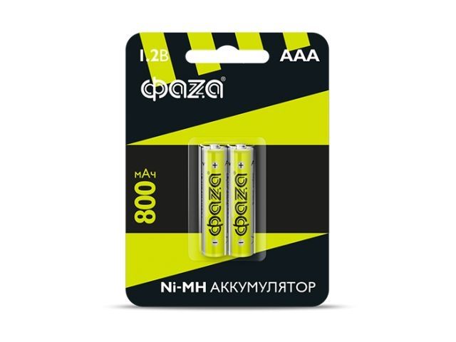 аккумулятор aaa 800 мач 1.2в, блистер 2 шт. фаza (фаzа) 5002883 от BTSprom.by