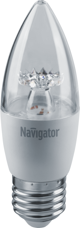 лампа светодиодная 71 849 nll-c37-7-230-2.7k-e27-cl 7вт свеча 2700к тепл. бел. e27 500лм 230в navigator 71849 от BTSprom.by