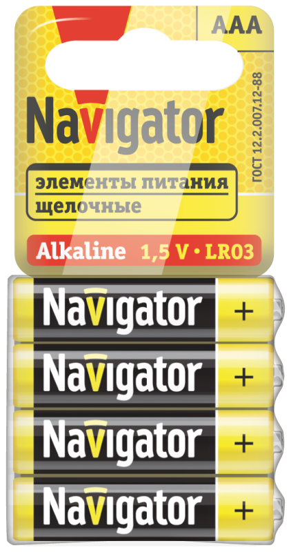 элемент питания 95 458 nbt-03 aaa lr03 4shbp (уп.4шт) navigator 95458 от BTSprom.by