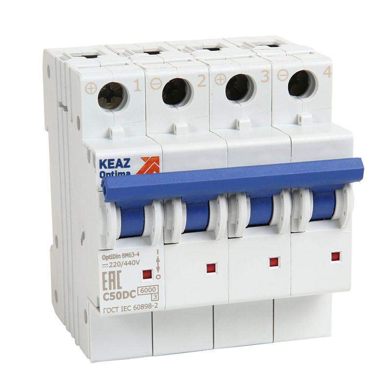 выключатель автоматический модульный optidin bm63-4l2-dc-ухл3 (новый) кэаз 338111 от BTSprom.by