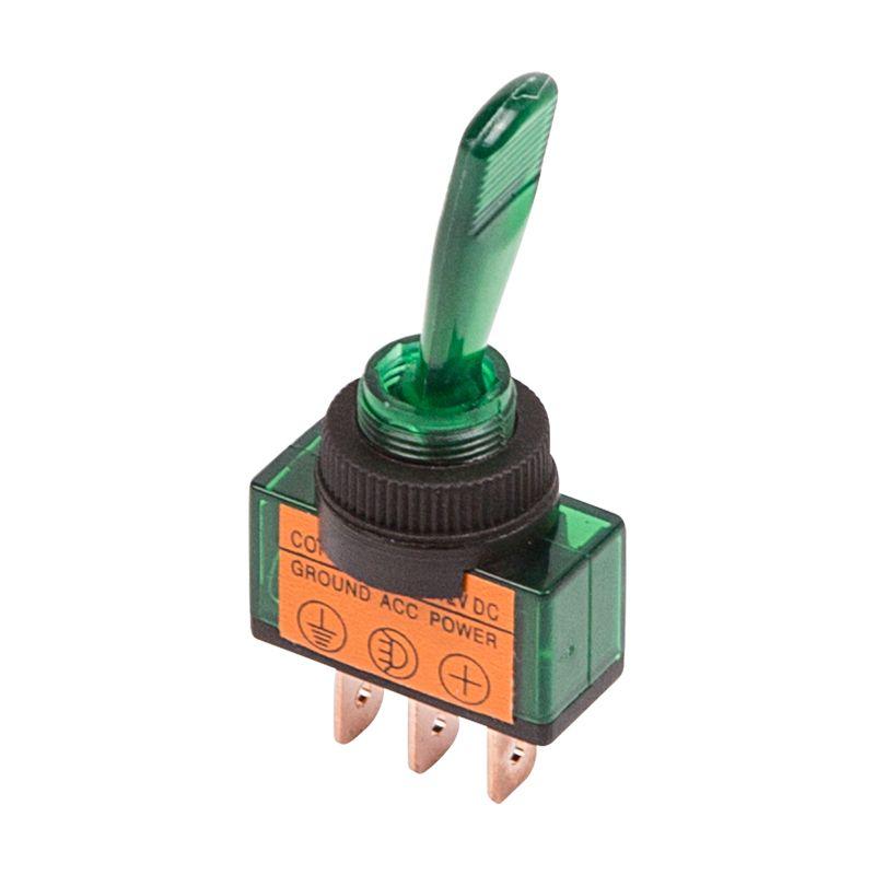 тумблер 12в 20а (3с) on-off 1п с зел. подсветкой (asw-13d) rexant 36-4373 от BTSprom.by