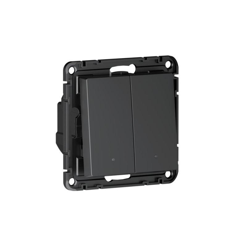  Выключатель 2-кл. AtlasDesign Smart 10А (сх. 5) L+N с подсветкой Zigbee механизм карбон SE ATN001053Z фото в каталоге от BTSprom.by